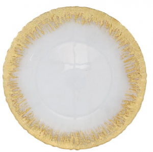 Rufolo Glass Vietri Gold Brushstroke Service Plate/Charger - 13"